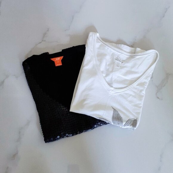 “Sparkle Lovers!” Bundle x2 - Old Navy & Joe Fresh short sleeve t-shirts - Picture 1 of 9